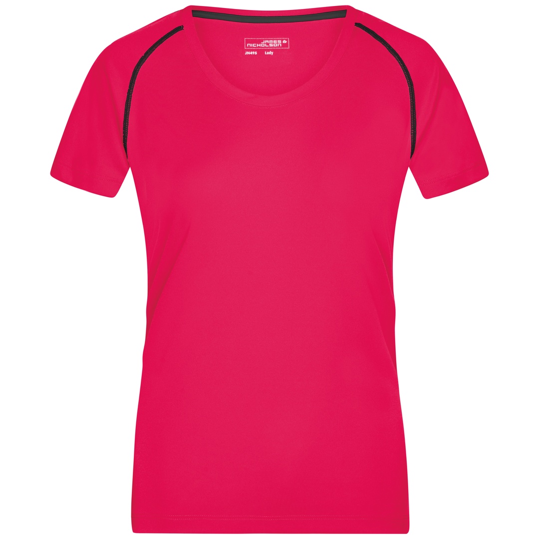 James & Nicholson Funktions-Shirt Damen JN495 Gr. L bright-pink/titan