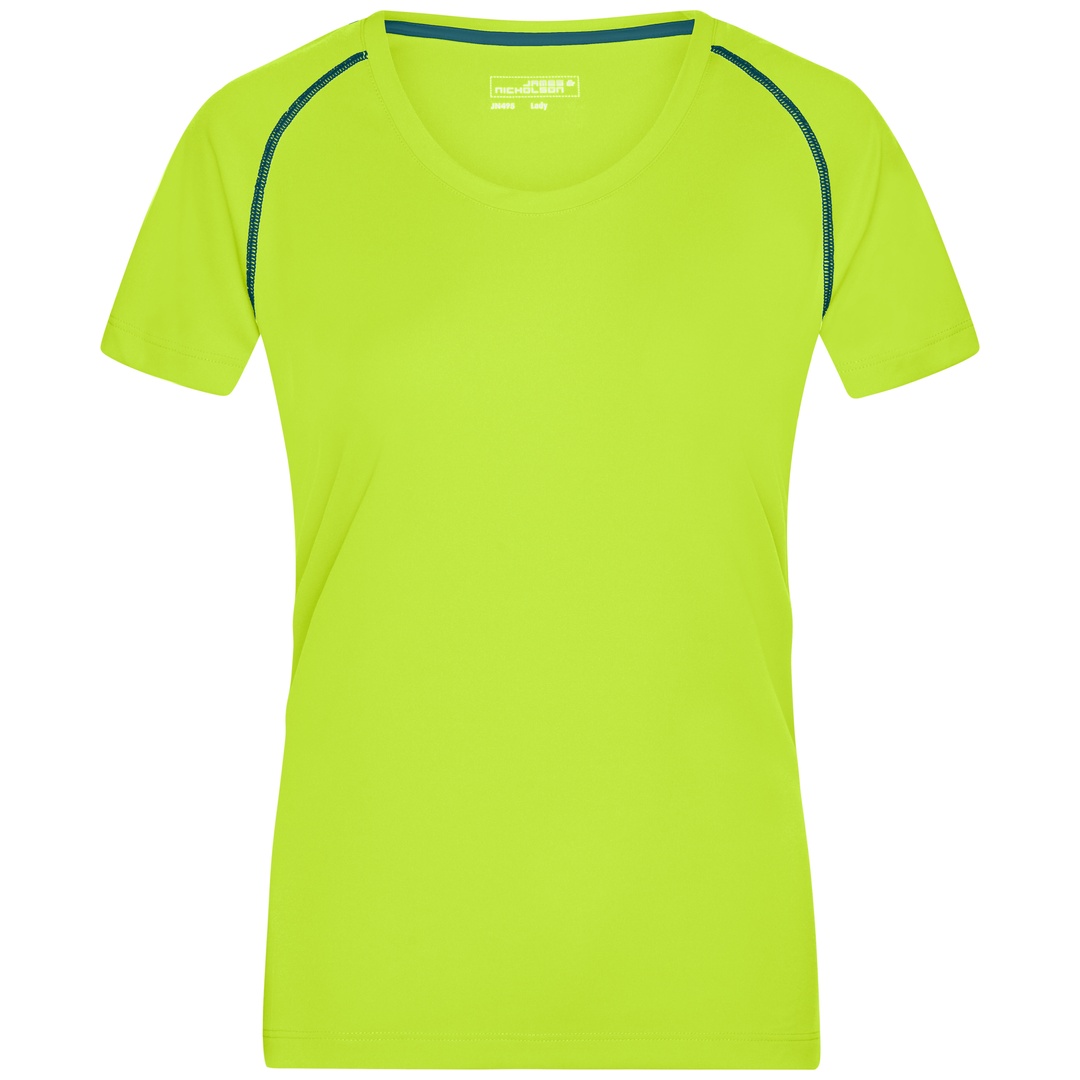 James & Nicholson Funktions-Shirt Damen JN495 Gr. L bright-yellow/bright-blue