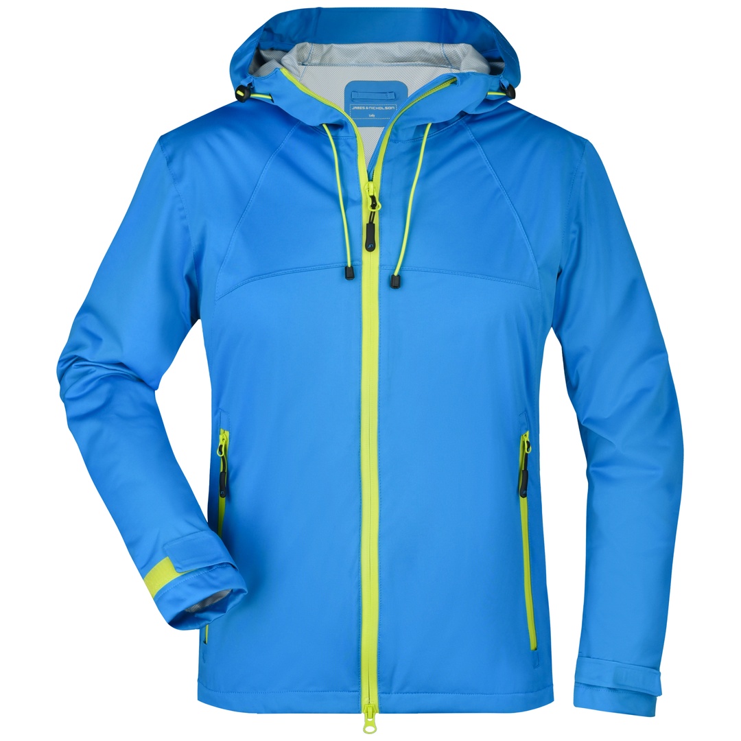 James & Nicholson Ultraleichte Softshelljacke Damen JN1097 Gr. L aqua/acid-yellow