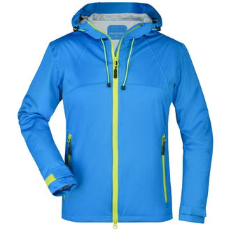 James & Nicholson Ultraleichte Softshelljacke Damen JN1097 Gr. M aqua/acid-yellow