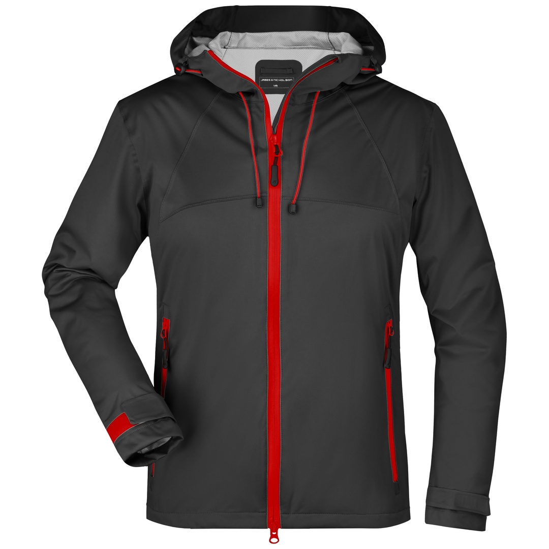 James & Nicholson Ultraleichte Softshelljacke Damen JN1097 Gr. XL black/red