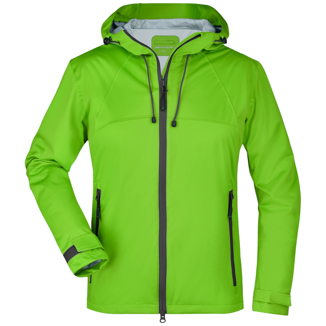 James & Nicholson Ultraleichte Softshelljacke Damen JN1097 Gr. M spring-green/iron-grey