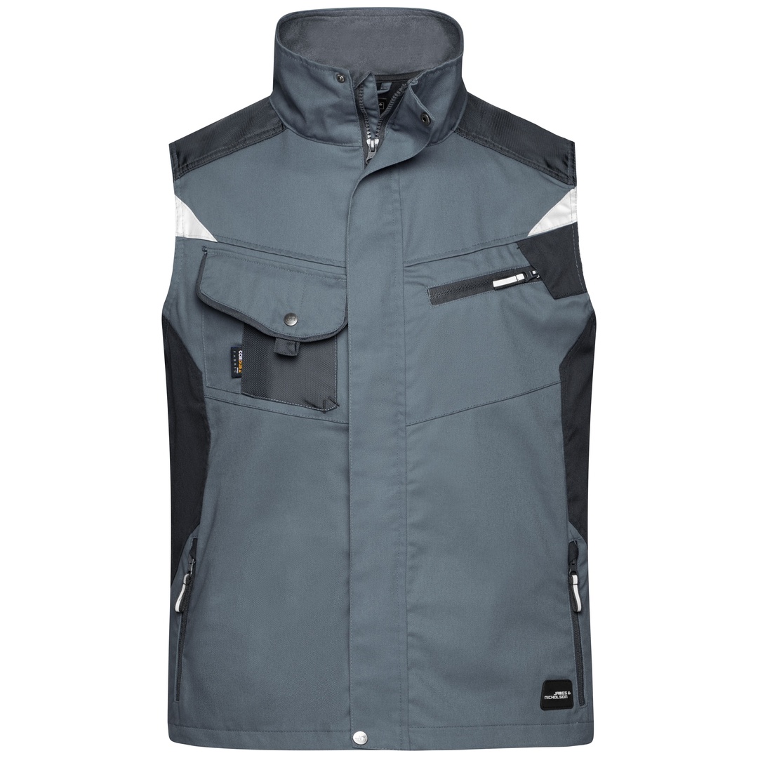 James & Nicholson Workwear Weste JN822 Gr. 6XL carbon/black