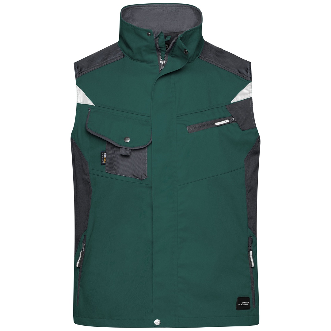 James & Nicholson Workwear Weste JN822 Gr. 5XL dark-green/black
