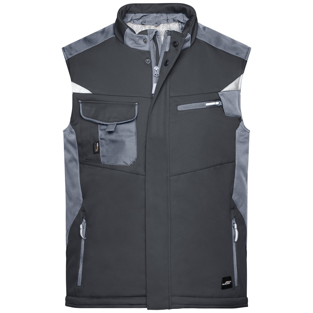 James & Nicholson Professionelle Softshellweste mit Innenfutter JN825 Gr. 3XL black/carbon