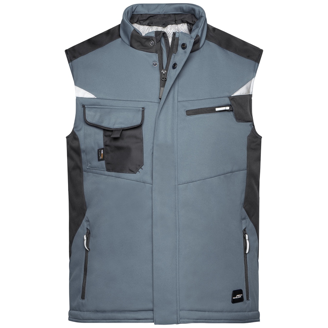 James & Nicholson Professionelle Softshellweste mit Innenfutter JN825 Gr. 3XL carbon/black