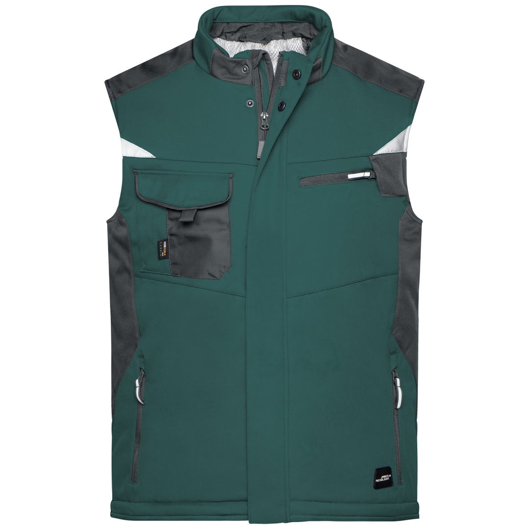 James & Nicholson Professionelle Softshellweste mit Innenfutter JN825 Gr. 2XL dark-green/black