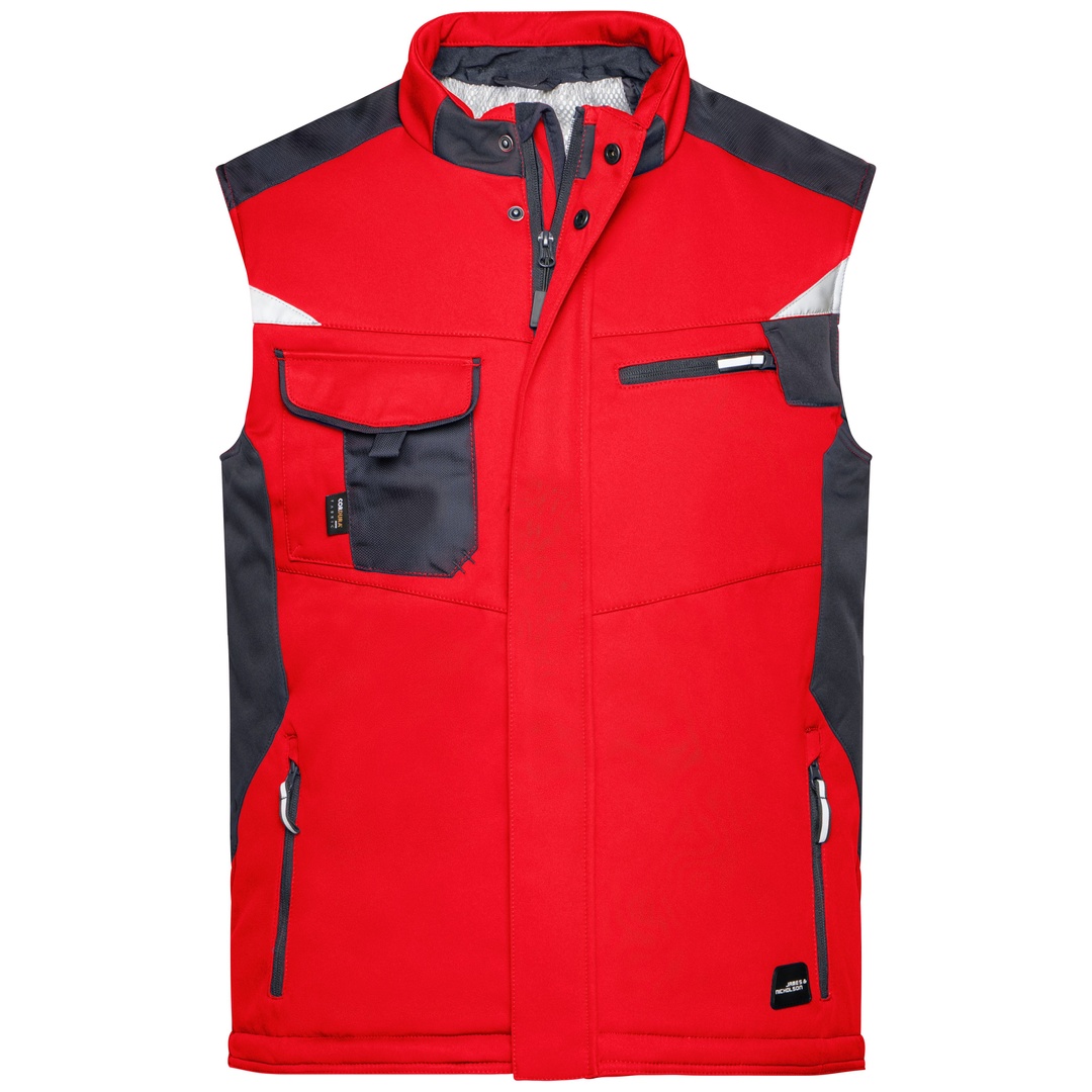 James & Nicholson Professionelle Softshellweste mit Innenfutter JN825 Gr. 2XL red/black
