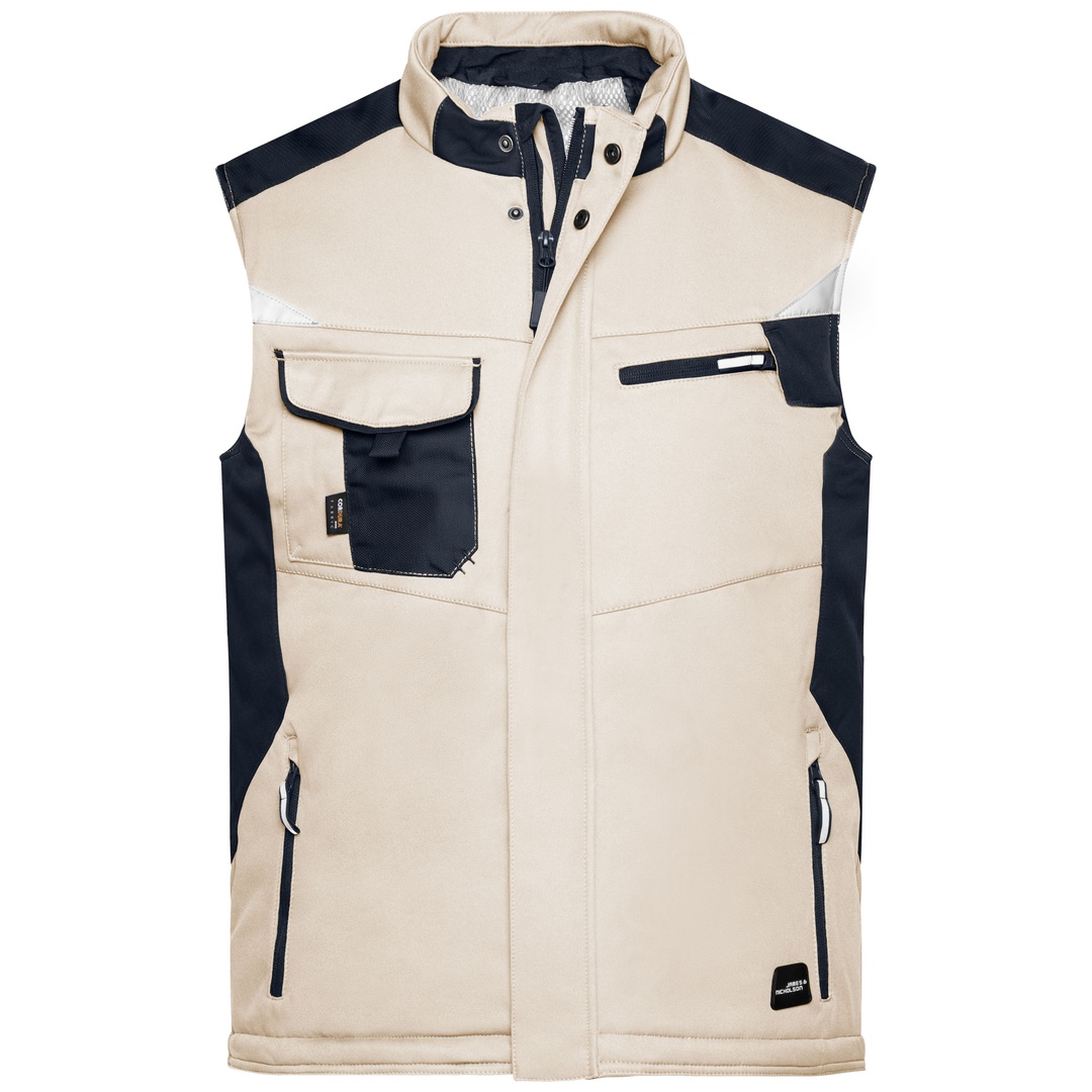 James & Nicholson Professionelle Softshellweste mit Innenfutter JN825 Gr. 4XL stone/black