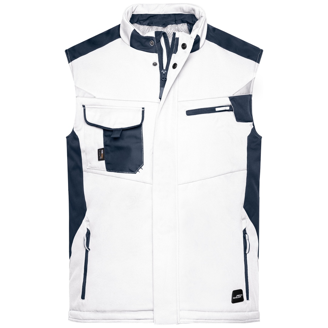 James & Nicholson Professionelle Softshellweste mit Innenfutter JN825 Gr. 3XL white/carbon