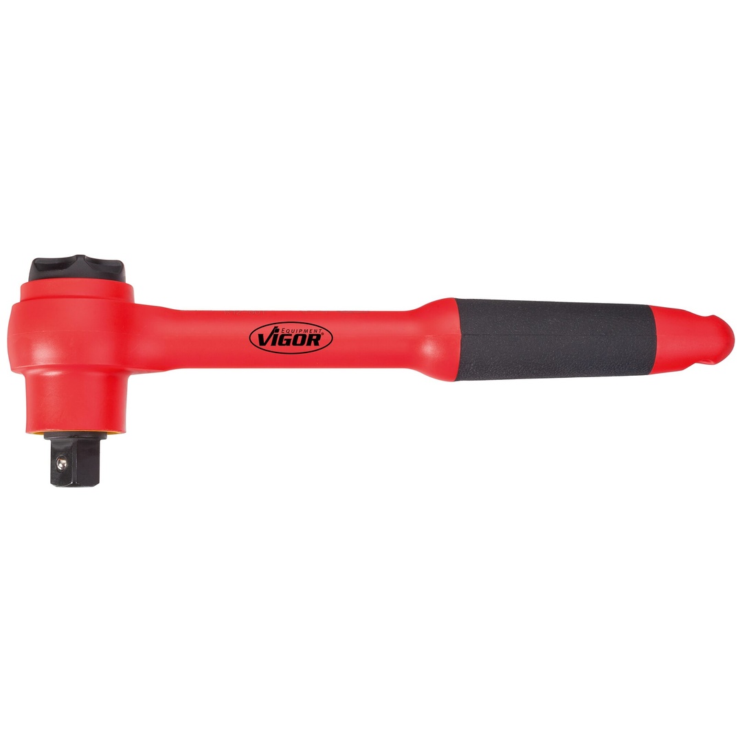 VIGOR VDE Umschaltknarre, 1/2 (12,5 mm) Vierkant massiv, 255 mm