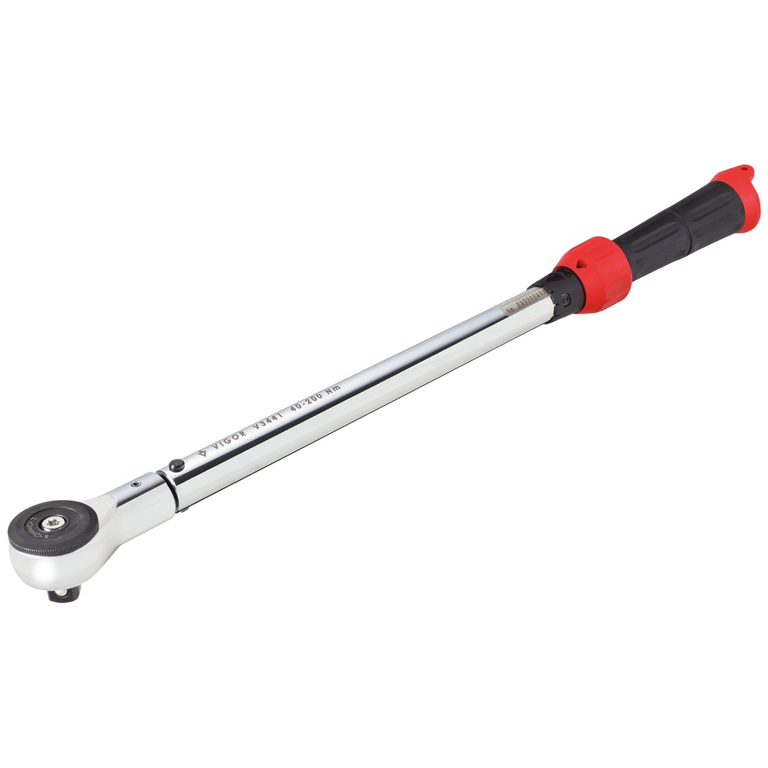VIGOR Drehmomentschlüssel, 40 - 200 Nm, Genauigkeit: 4%, 1/2 (12,5 mm) Vierkant massiv, 540 mm