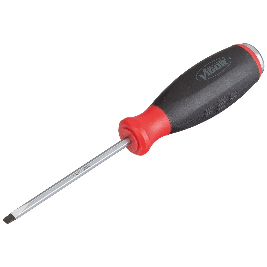 VIGOR Schraubendreher, mit Schlagkappe, Schlitz Profil, SW 0,6 x 3,5 mm