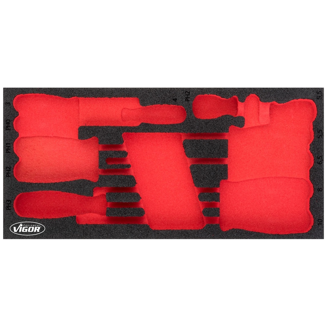 VIGOR Weichschaumeinlage, leer, V4989-L, (LxBxH) 393 x 188 x 35 mm