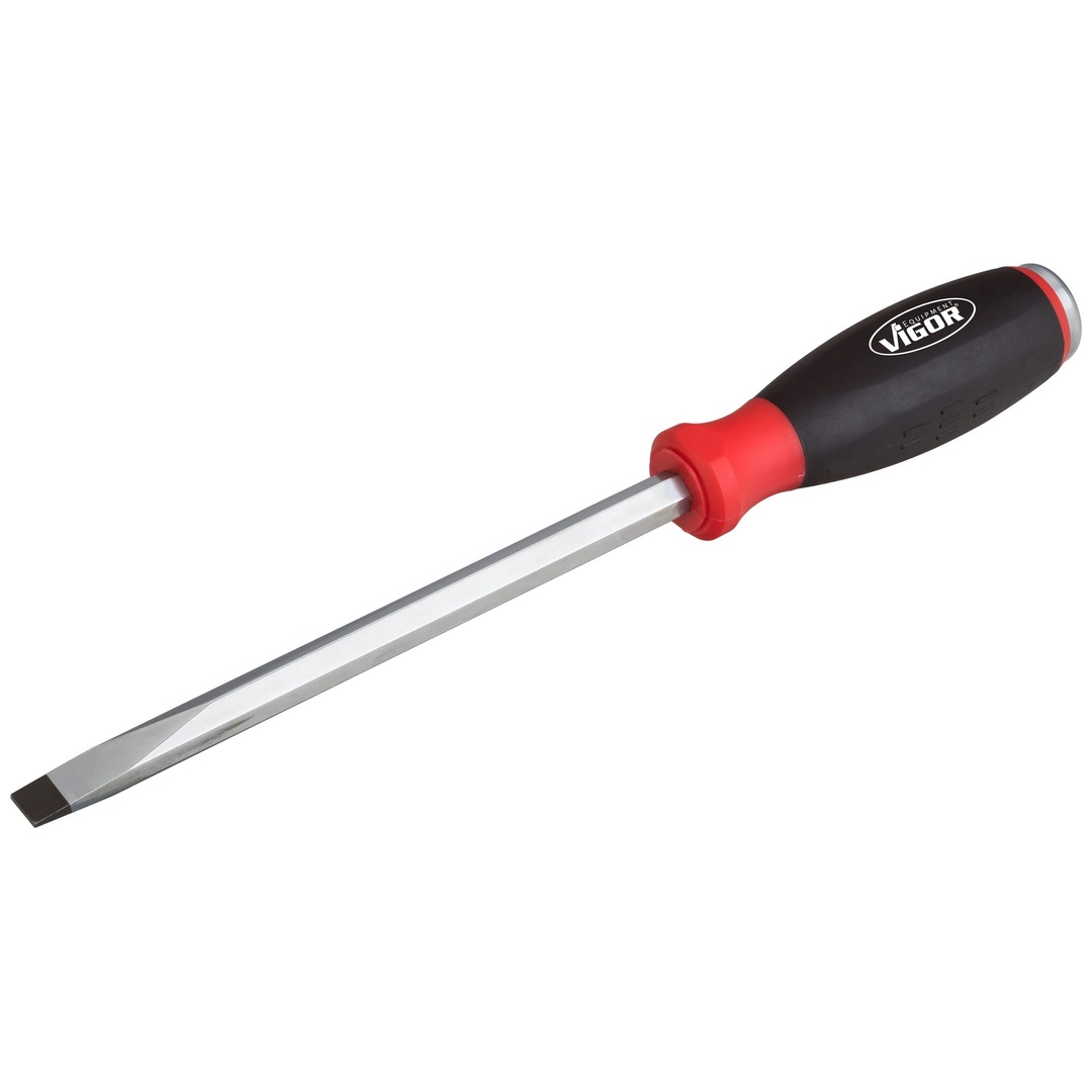 VIGOR Schraubendreher, mit Schlagkappe, Schlitz Profil, SW 2 x 12 mm