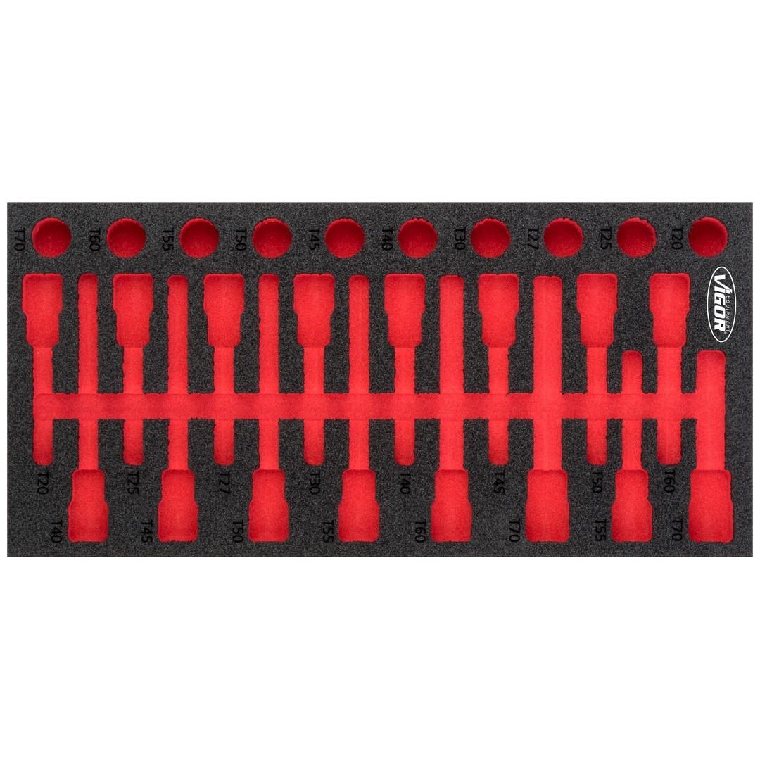 VIGOR Weichschaumeinlage, leer, V5095-L, (LxBxH) 393 x 188 x 35 mm