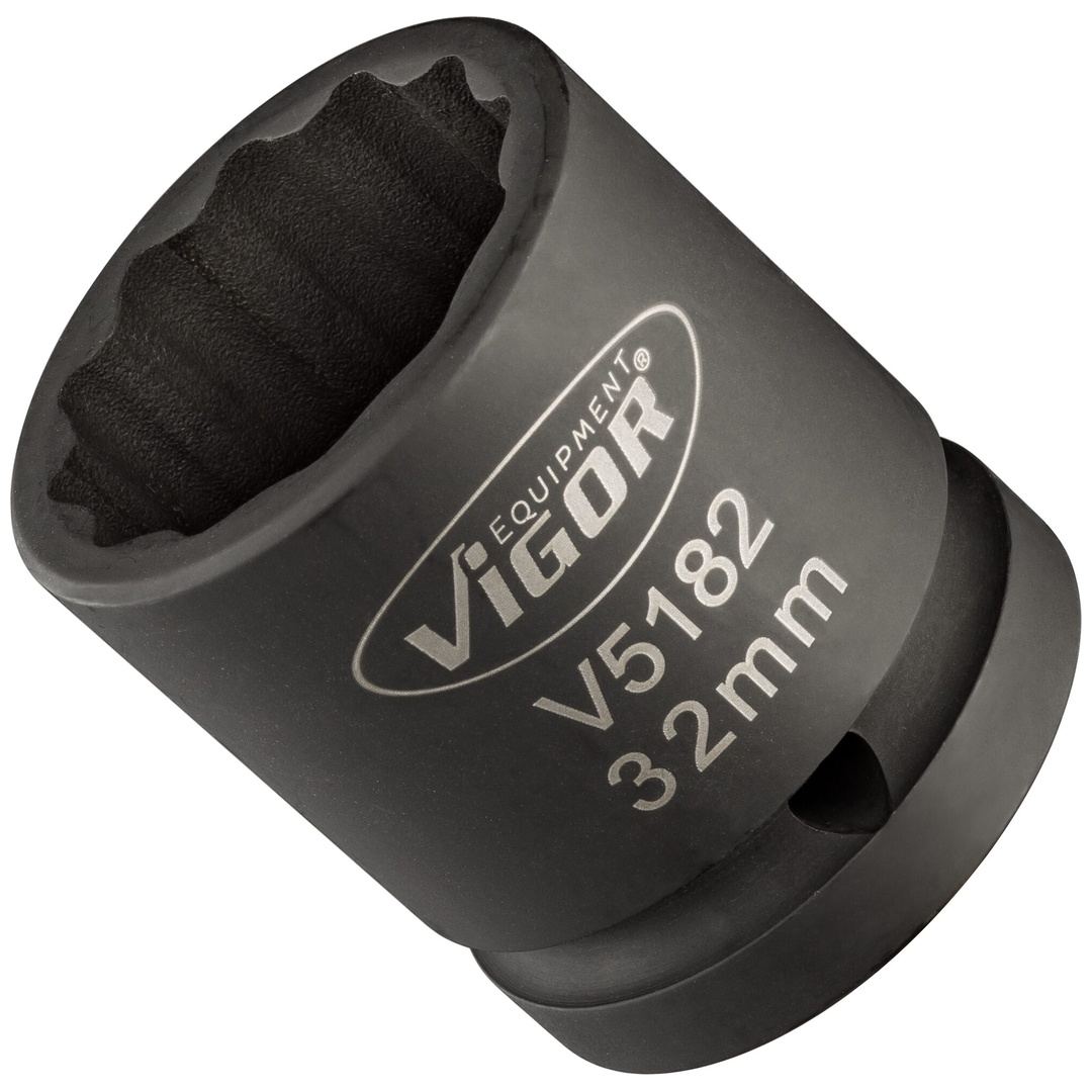 VIGOR Schlagschrauber Steckschlüsseleinsatz, V5182, 3/4 (20 mm) Vierkant hohl, Außen Doppelsechskant Profil, SW 32 mm