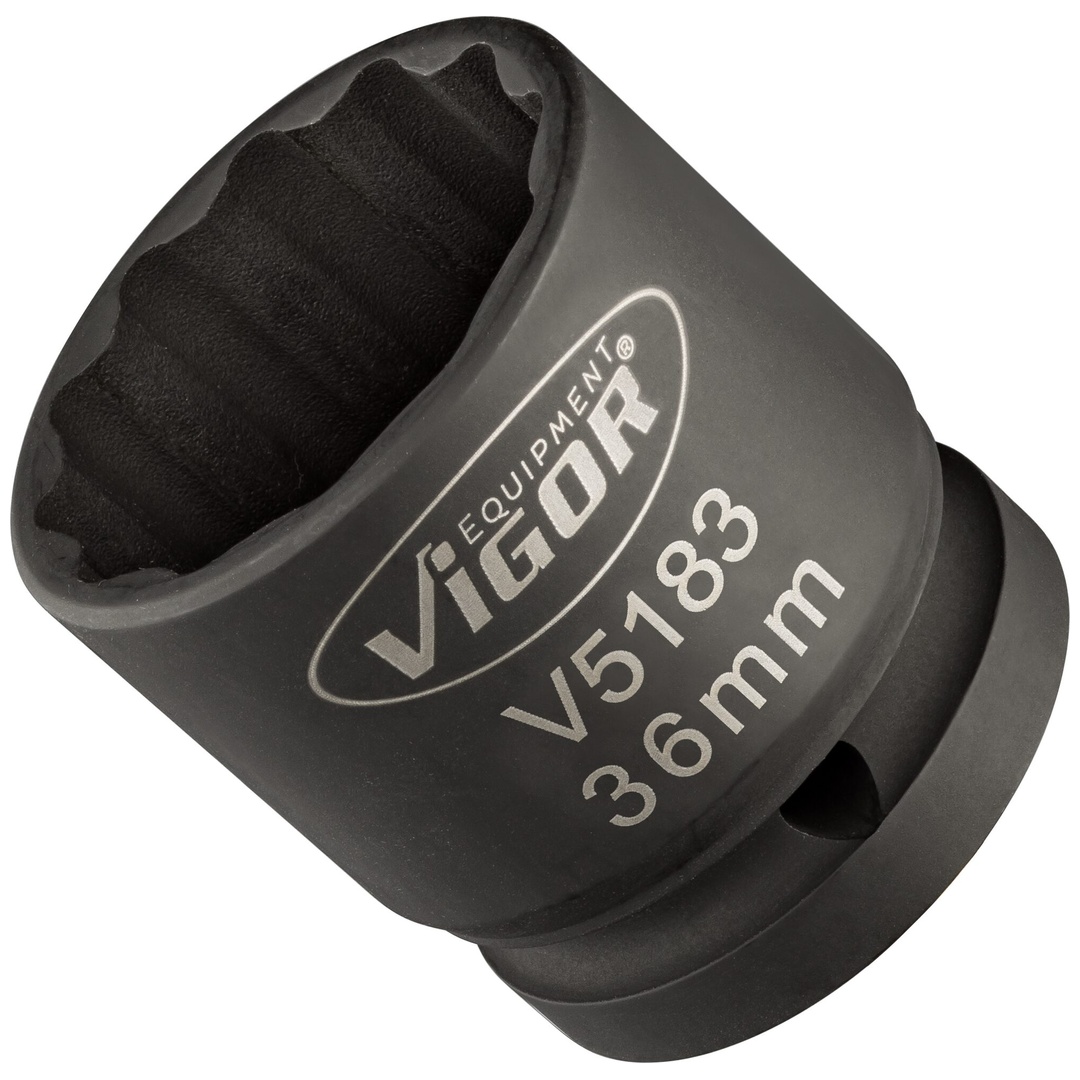 VIGOR Schlagschrauber Steckschlüsseleinsatz, V5183, 3/4 (20 mm) Vierkant hohl, Außen Doppelsechskant Profil, SW 36 mm