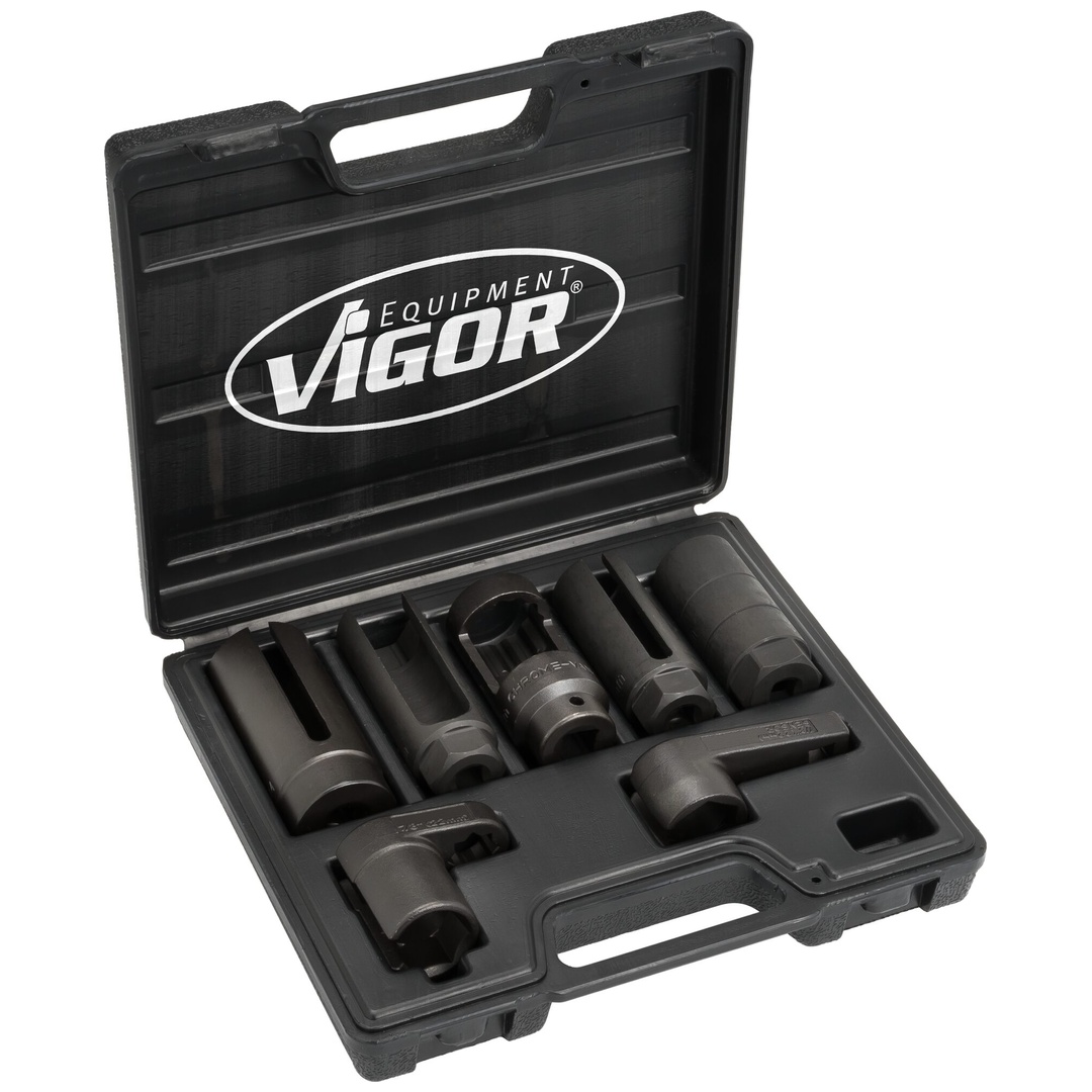 VIGOR Lambdasonden Satz, 3/8 (10 mm) Vierkant hohl, 1/2 (12,5 mm) Vierkant hohl, Außen Doppelsechskant Profil, Außen Sechskant Profil, 7-tlg., Anzah