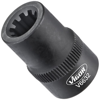 VIGOR Steckschlüsseleinsatz, Vierkant hohl 10 mm (3/8"), Rillenprofil, 9 mm