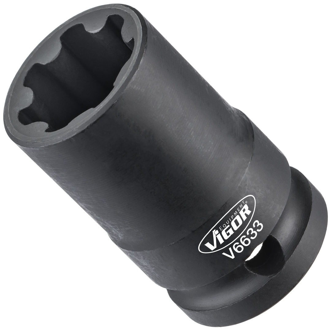 VIGOR Steckschlüsseleinsatz, 1/2 (12,5 mm) Vierkant hohl, Rillenprofil, SW 22 mm