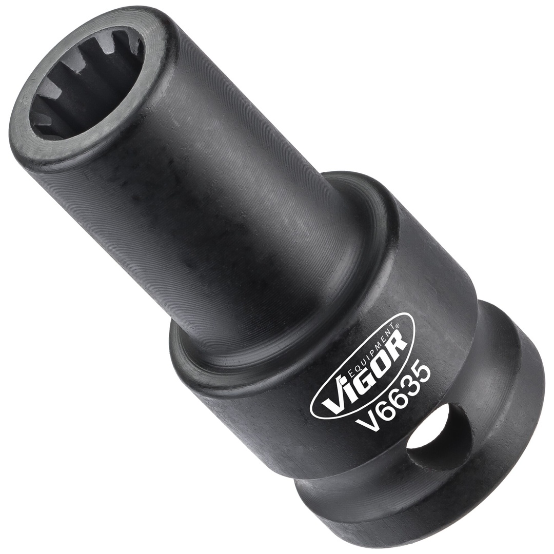 VIGOR Steckschlüsseleinsatz, 1/2 (12,5 mm) Vierkant hohl, Rillenprofil, SW 11,5 mm