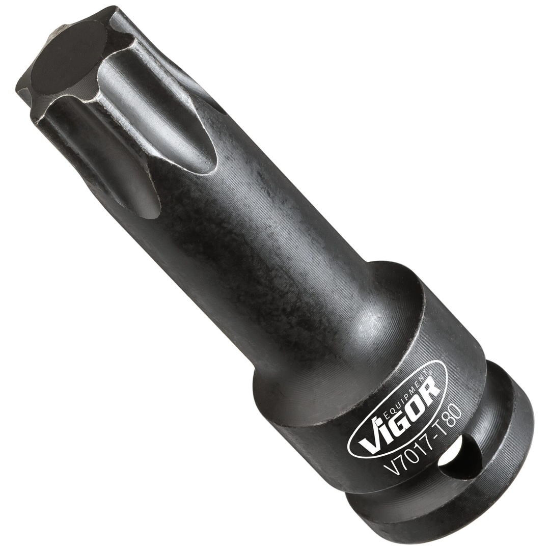 VIGOR Schlagschrauber Schraubendrehereinsatz, 1/2 (12,5 mm) Vierkant hohl, Innen TX Profil, SW T80