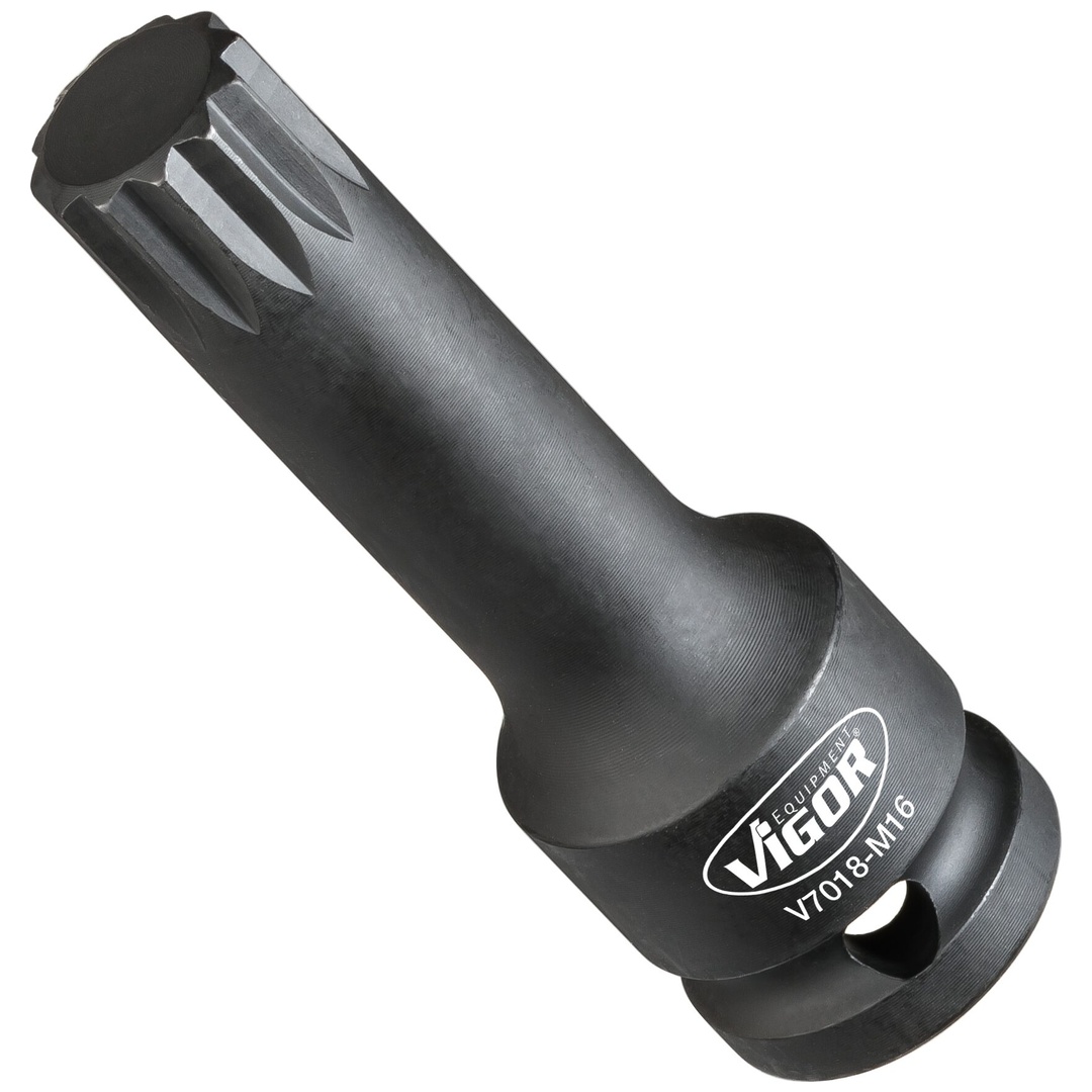 VIGOR Schlagschrauber Schraubendrehereinsatz, 1/2 (12,5 mm) Vierkant hohl, Innen Vielzahn Profil XZN, SW M16