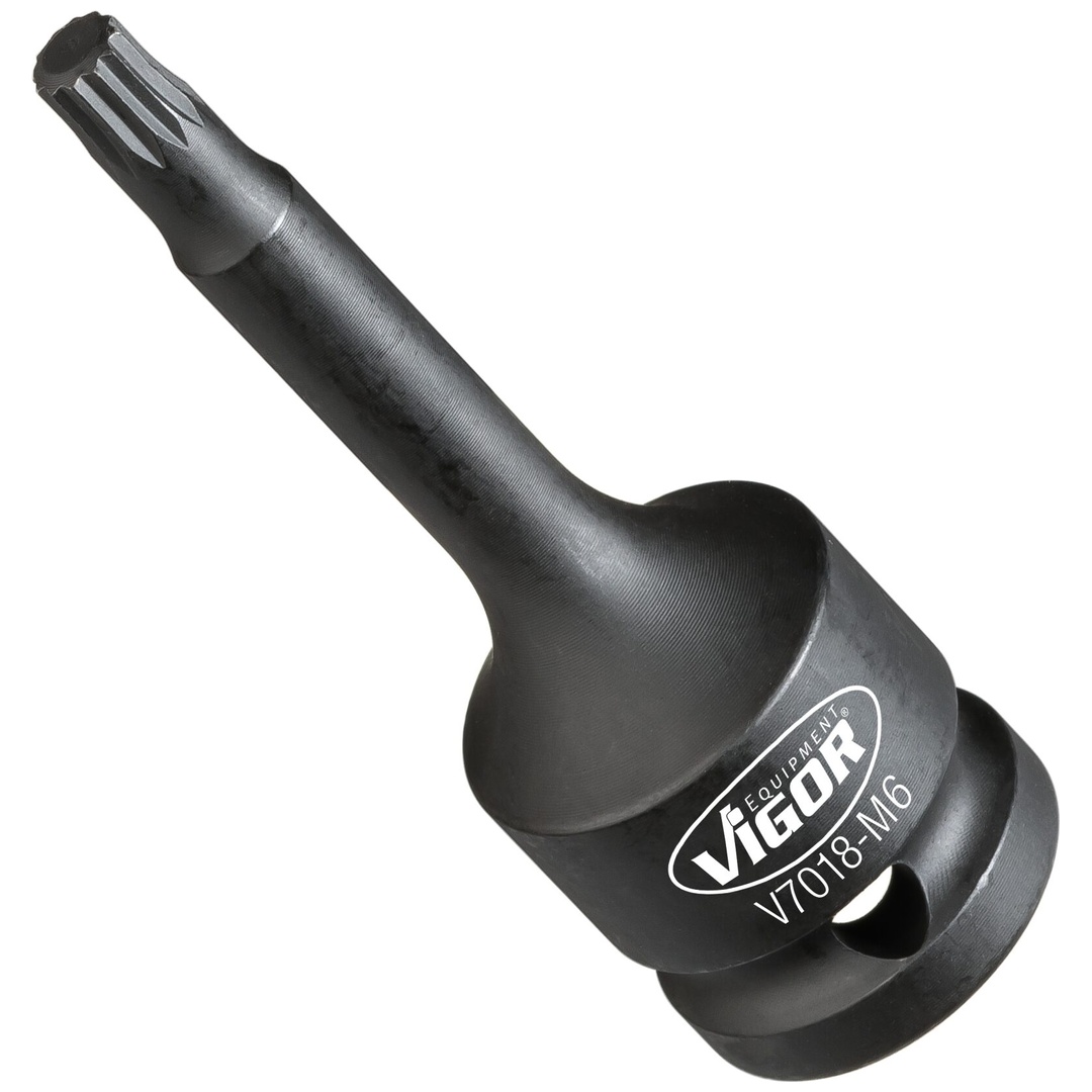 VIGOR Schlagschrauber Schraubendrehereinsatz, 1/2 (12,5 mm) Vierkant hohl, Innen Vielzahn Profil XZN, SW M6