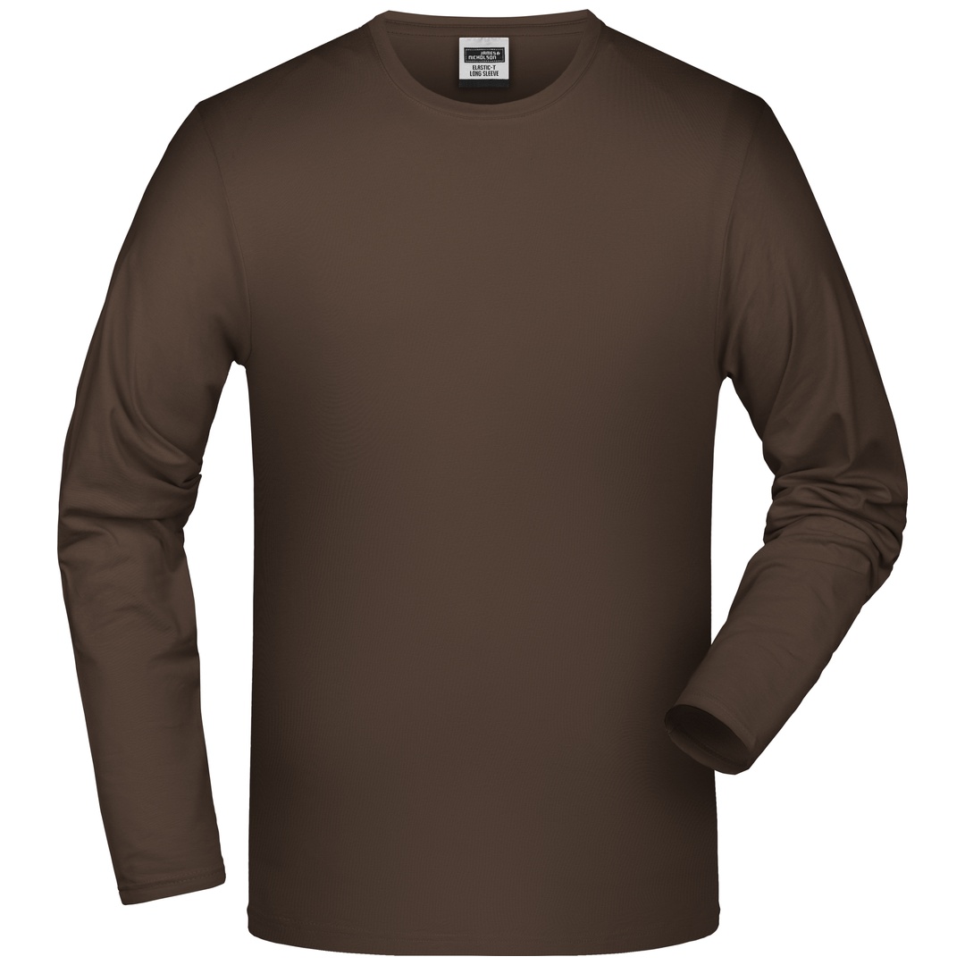 James & Nicholson Langarmshirt Herren JN056, Gr. XL brown