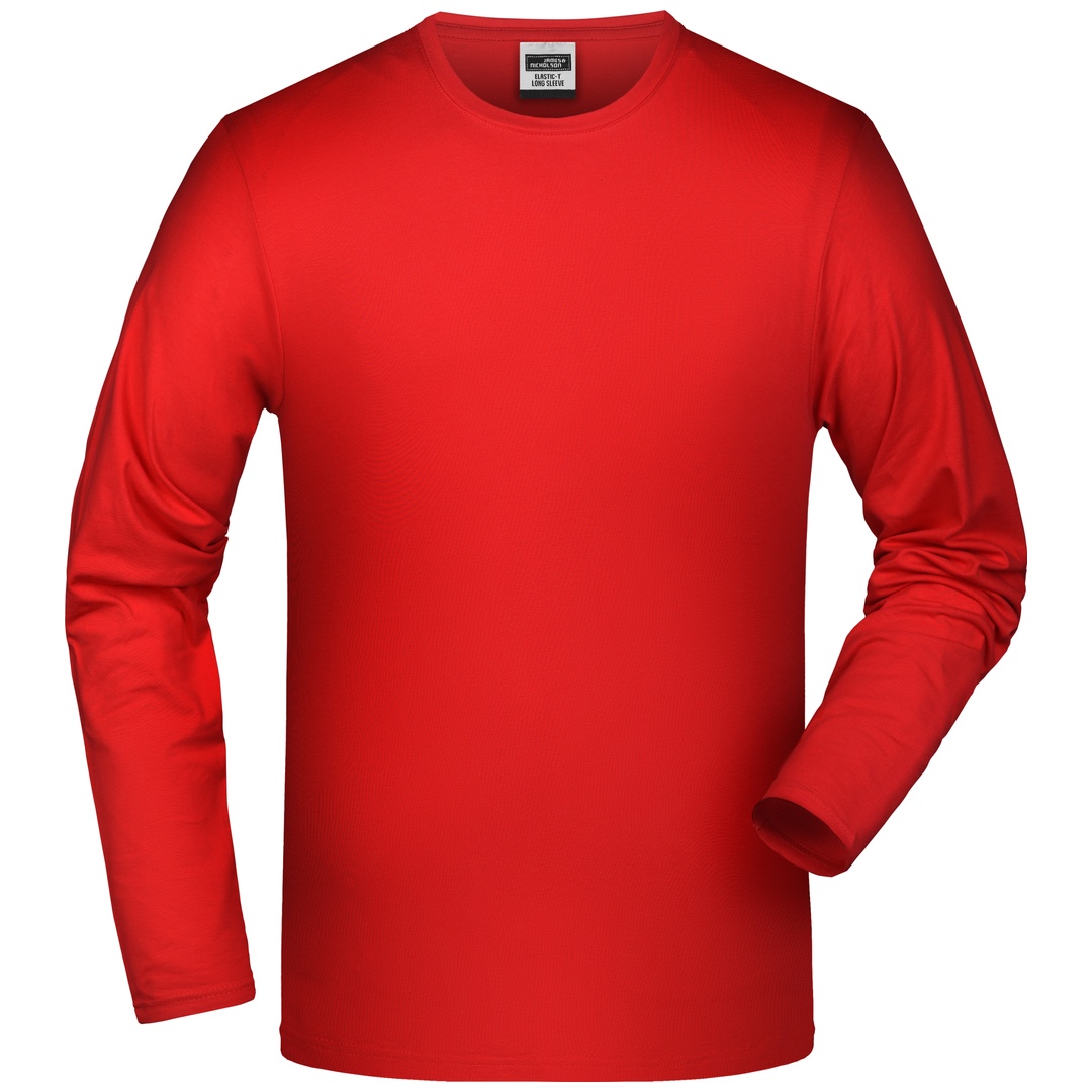 James & Nicholson Langarmshirt Herren JN056, Gr. S red