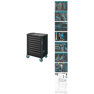 Hazet Werkstattwagen Assistent, Schubladen, flach: 7?x 81?x?522?x?398 mm, Schubladen, hoch: 1?x 166?x?522?x?398 mm, Anzahl Werkzeuge: 300, Art.Nr. 179