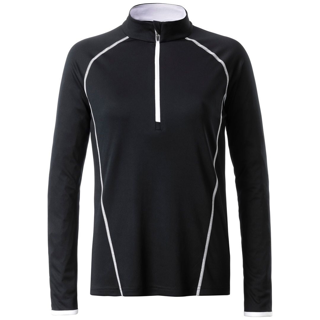 James & Nicholson Langarmshirt Damen JN497 Gr. XS black/white