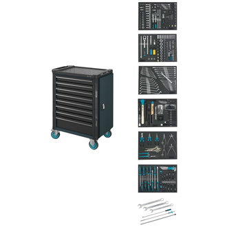 Hazet Werkstattwagen Assistent, Schubladen, flach: 7 x 81 x 522 x 398 mm, Schubladen, hoch: 1 x 166 x 522 x 398 mm, Anzahl Werkzeuge: 264, Art.Nr. 179