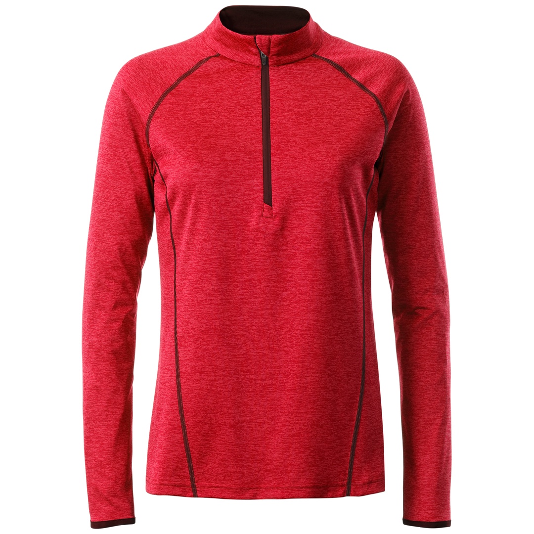 James & Nicholson Langarmshirt Damen JN497 Gr. XL red-melange/titan