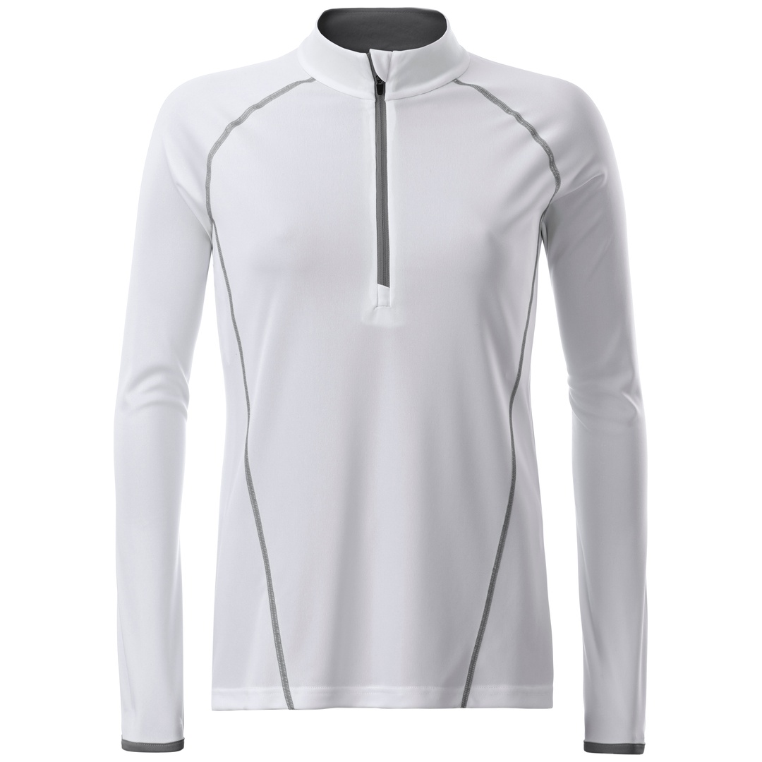 James & Nicholson Langarmshirt Damen JN497 Gr. S white/silver