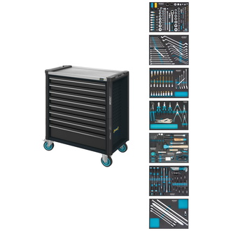 Hazet Werkstattwagen Assistent, Schubladen, flach: 7?x 81?x?696?x?398 mm, Schubladen, hoch: 1?x 166?x?696?x?398 mm, Anzahl Werkzeuge: 243, Art.Nr. 179