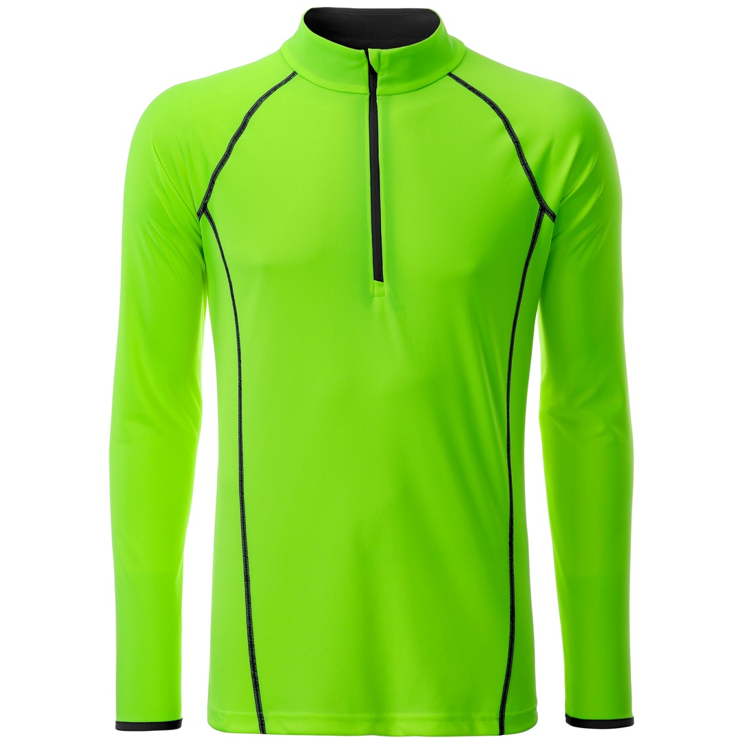 James & Nicholson Langarmshirt Herren JN498 Gr. L bright-green/black