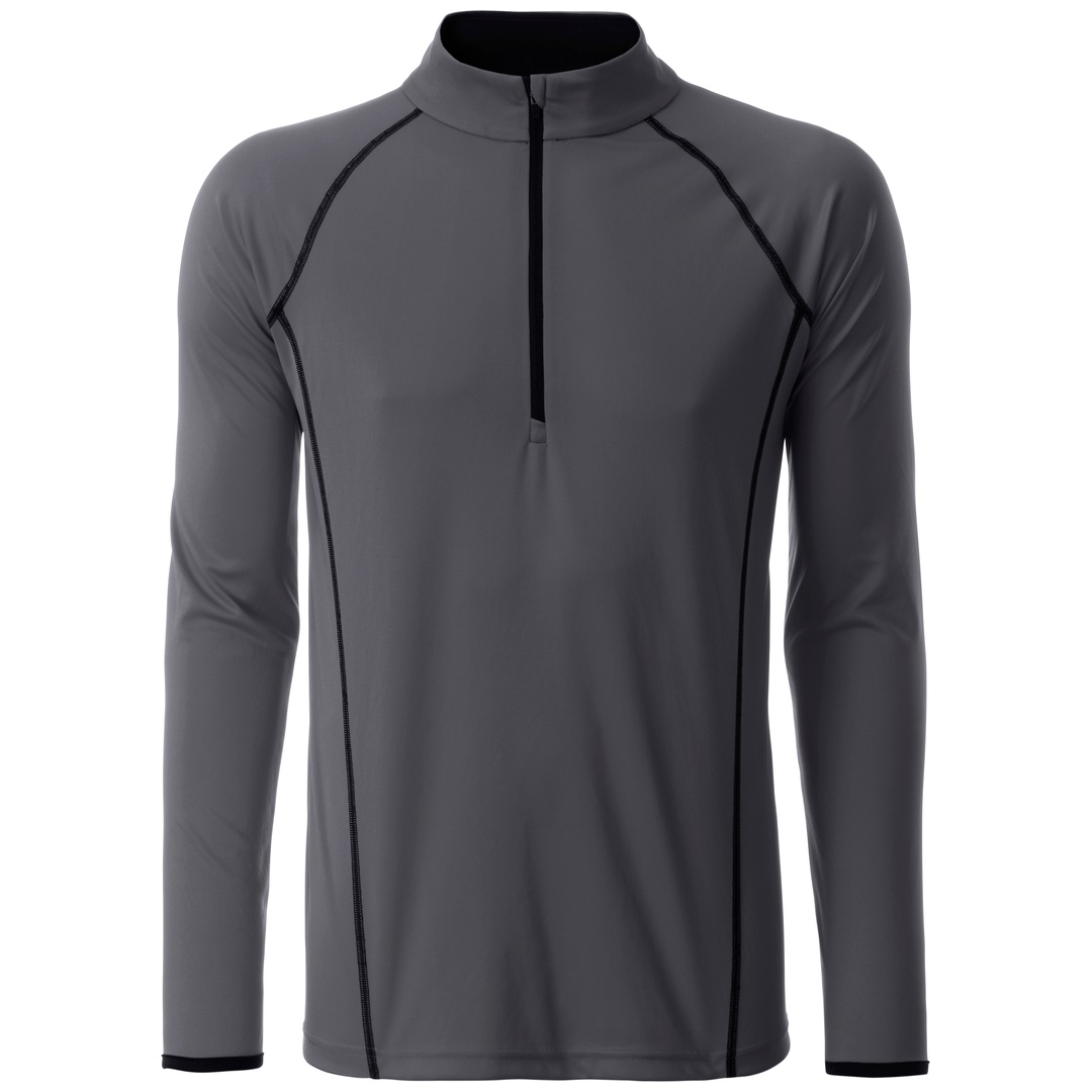 James & Nicholson Langarmshirt Herren JN498 Gr. L titan/black