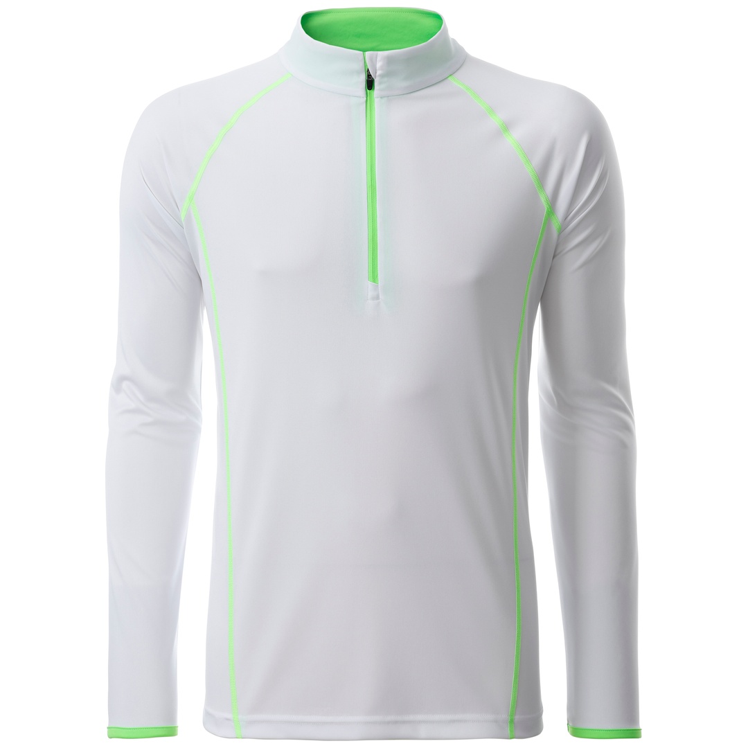 James & Nicholson Langarmshirt Herren JN498 Gr. M white/bright-green