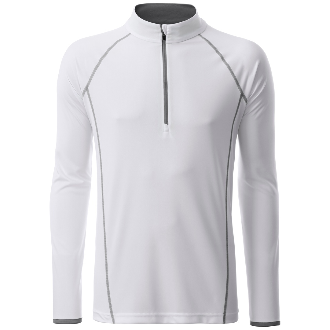 James & Nicholson Langarmshirt Herren JN498 Gr. XL white/silver