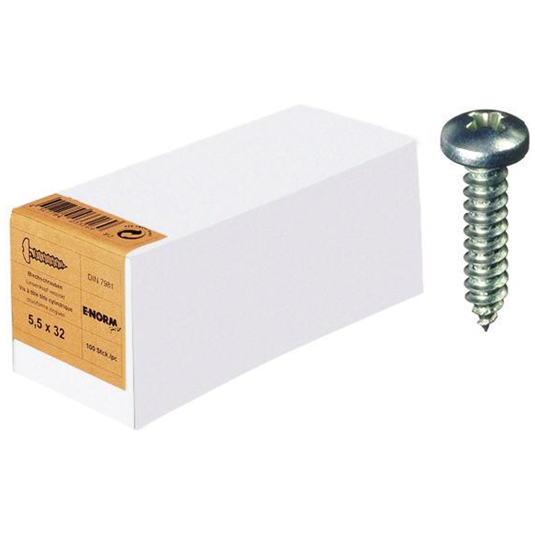 Reidl DIN 7981 Linsenkopf-Blechschrauben Kreuzschlitz Phillips Form C 6,3 x 13 Stahl verzinkt