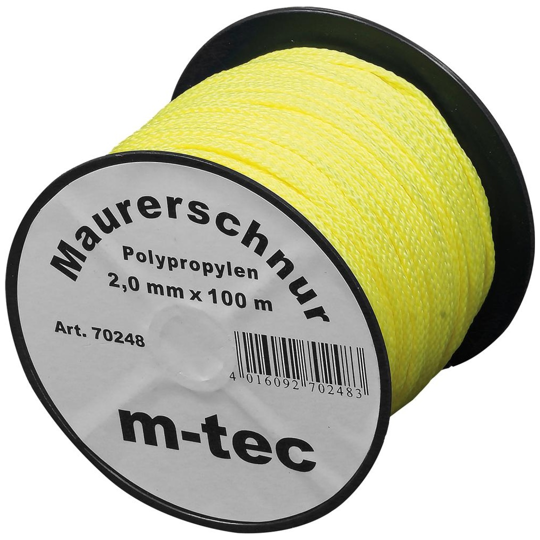 profibau - Handel Logistik Service GmbH Lot-Maurerschnur 100 m Rolle, 2 mm, gelb fluoreszierend