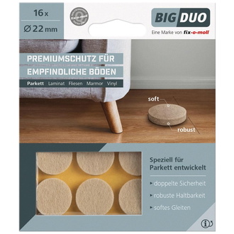 Parkettgleiter BIGDUO kleb. 22mm Inh.16 St.