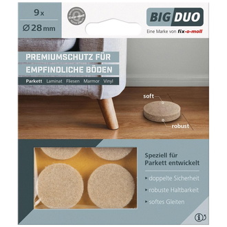 Parkettgleiter BIGDUO kleb. 28mm Inh.9 St.