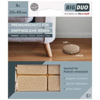 Parkettgleiter BIGDUO kleb. 40x20mm Inh.8 St.