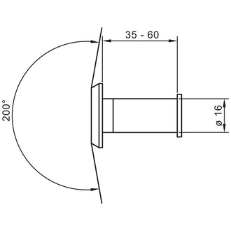 DENI Türspion D16 mm, Blickfeld200G Mess.pol.