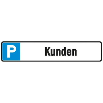 Parkplatzschild Alu B520xH110 mm, Kunden