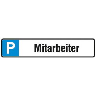 Parkplatzschild Alu B520xH110 mm, Mitarbeiter