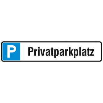 Parkplatzschild Alu B520xH110 mm, Privatparkplatz